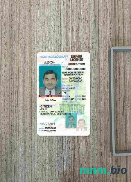 USA Karolina Północna prawo jazdy poniżej 21 lat photolook, w pełni edytowalny